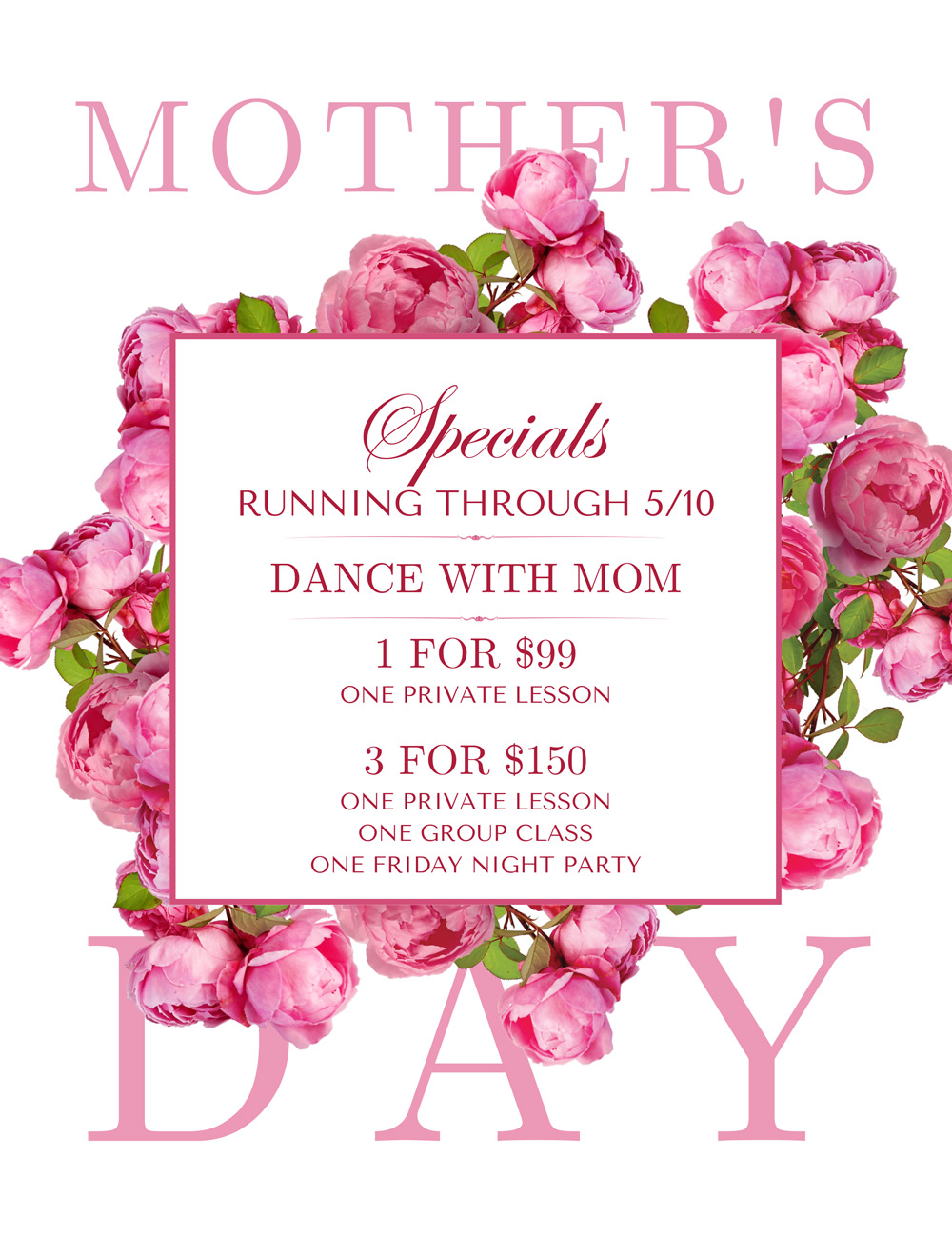 Mother's Day Dance Specials