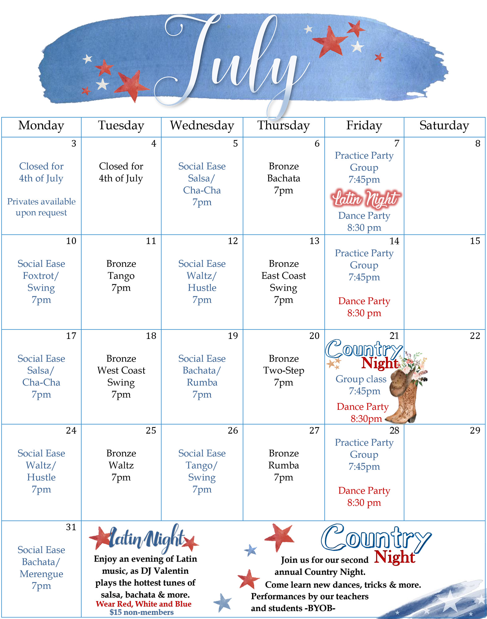 Society Hill Dance Academy Drop-In Dance Class Schedule