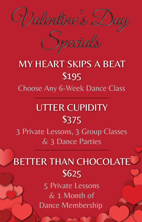 Valentines Day Dance Lesson Gift Specials